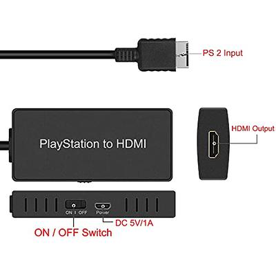 1080P PS2 to HDMI Adapter PS2 to HDMI Cable Playstation 2 to HDMI