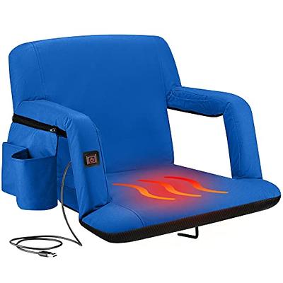 HOPERAN Heated Stadium SEATS for Bleachers with Back Support and Wide Cushion, Extra Portable Bleacher Seat Foldable Stadium Chair, USB 3 Levels of