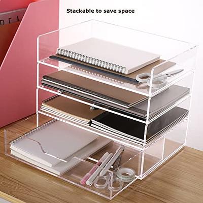 SANRUI Paper Organizer for Desk,Acrylic Stackable Letter Tray, Clear Paper  Tray, Paper Sorter for Office,Home or School,2-Pack - Yahoo Shopping