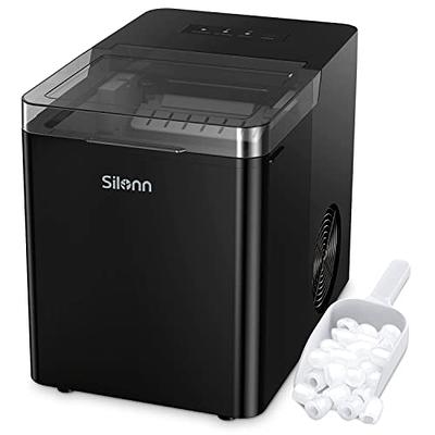 Silonn Countertop Ice Maker Machine, Fast Ice in 7 Min, 28 lbs of Ice Per  Day, Ice Makers Countertop, Portable Ice Maker with Ice Basket and Scoop,  Black, 10 x 15 x 12 inches - Yahoo Shopping