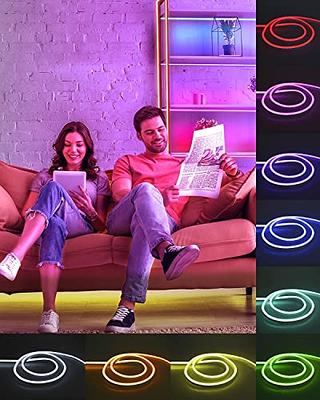 Lamomo White Led Strip Lights, 16.4ft/5m Neon Light Strip, 12V Flex  Waterproof Neon LED Strip Silicone LED Neon Rope Light for Kitchen Bedroom  Indoor