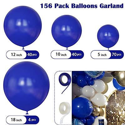 GetUSCart- Voircoloria 130pcs Royal Blue Balloons Different Sizes 18 12  10 5 Party Latex Balloons for Birthday Graduation Baby Shower Anniversary Nautical  Party Decorations
