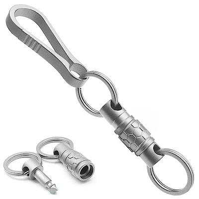 TI-EDC Titanium Keychain Carabiner Clip - Large Quick Release Snap Hook and  Key Ring, Key Organizer Holder for Men and Women