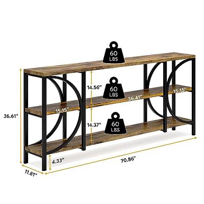 70.9 Inch Extra Long Console Table, 3 Tier Sofa Table Behind Couch