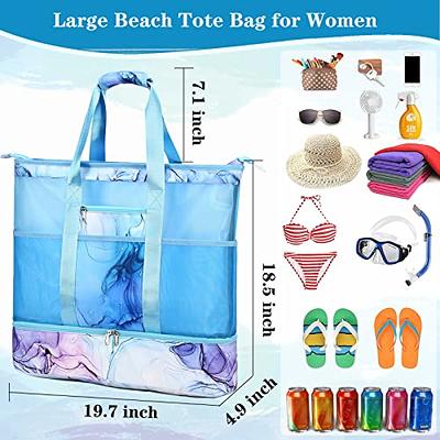 Octsky Beach Bag Women Large Waterproof Beach Tote Bag with Cooler Beach  Bags Waterproof Sandproof Top Zipper Swim Pool Bag - Yahoo Shopping