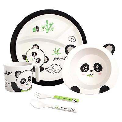 1 Set Kids Tableware Set Cartoon Bowl Spoon Fork Dinnerware with Lid Fork  Spoon Straw Plate