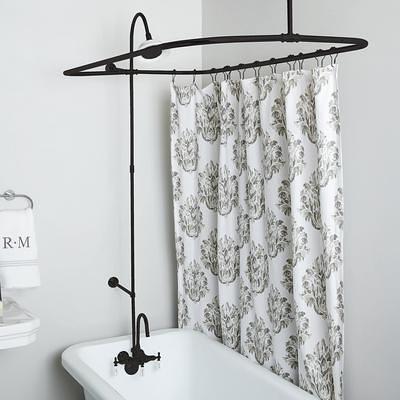 Randolph Morris 54 inch Tub Wall Mount Clawfoot Tub Shower Enclosure with Faucet and Sunflower Shower Head RM034SORB Oil Rubbed Bronze