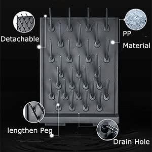 Lab Drying Rack 24 Pegs Lab Glassware Rack Wire Glassware Drying Rack Wall  Mount/freestanding Lab Glass Drying Rack