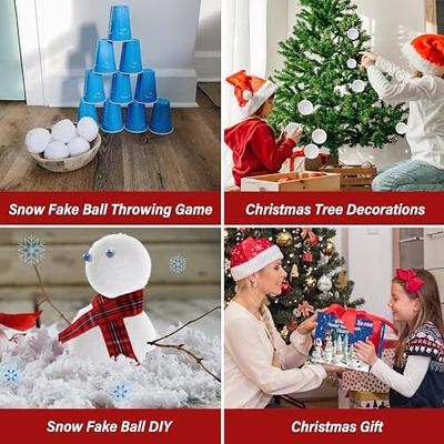 100 Pack Indoor Snowballs for Kids Snow Fight,Snow Toy Balls for Indoor or Outdoor Play,Fake Snowballs Xmas Decoration,Realistic White Plush