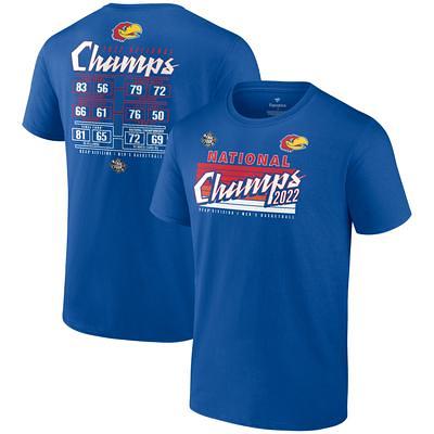 Men's Fanatics Branded Royal Kansas Jayhawks 2022 NCAA Men's Basketball  National Champions Schedule T-Shirt