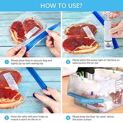 Finway Sous Vide Bags 46PCS,Reusable Food Vacuum Cooking Bag,Handheld  Portable Sealing Bags Kit,Keep Fresh,1 Hand Pump,10 Large ,10 Medium Small  ,10 Small Bags,5 Clips,5 Zipper Clips - Yahoo Shopping