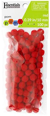 Essentials by Leisure Arts Pom Poms - Red -10mm - 100 Piece pom