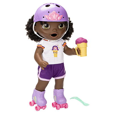 Baby Alive: Roller Skate Baby 14-Inch Doll Brown Hair, Blue Eyes Kids Toy  for Boys and Girls - Yahoo Shopping