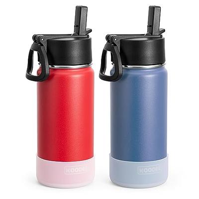  BUZIO Kids Insulated Water Bottle with Silicone Boot, Stainless  Steel Metal Water Bottles with Straw for Toddlers, 14oz Double Walled  Reusable Leak Proof BPA-Free Water Flask Tumbler for School : Home