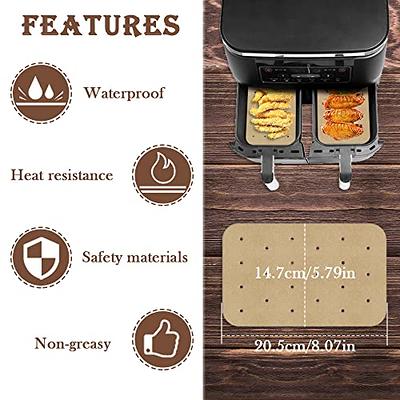 Air Fryer Parchment Paper Accessories for Ninja Foodi Dual Air Fryer DZ201  DZ401, 200pcs Unbleached Liners & Heat Resistant Mat, Double Basket Ninja 8