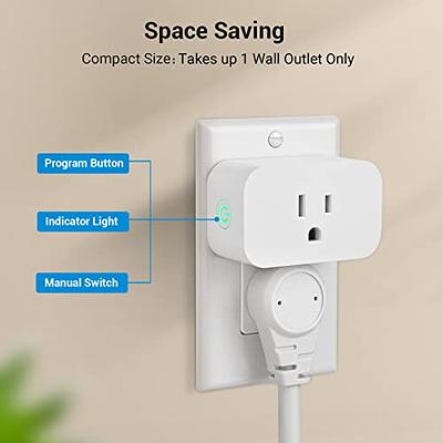 Link2Home Wireless Remote Control Outlet Light Switch, 100 ft range,  Unlimited Connections. Compact Side Plug. Switch ON/OFF Household  Appliances. FCC CSA Certified, White (3 Outlets, 1 Remote). 