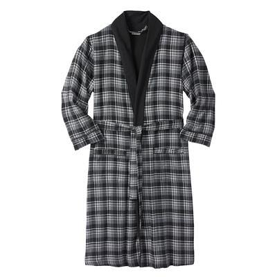 Men's Big & Tall Jersey-Lined Flannel Robe by KingSize in Twilight Plaid  (Size M/L) - Yahoo Shopping