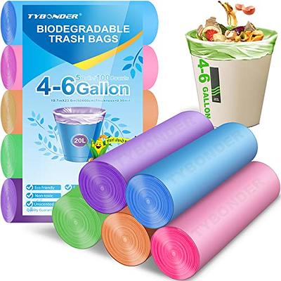 2 Gallon Trash Bags, AYOTEE Biodegradable Strong Drawstring 2.6