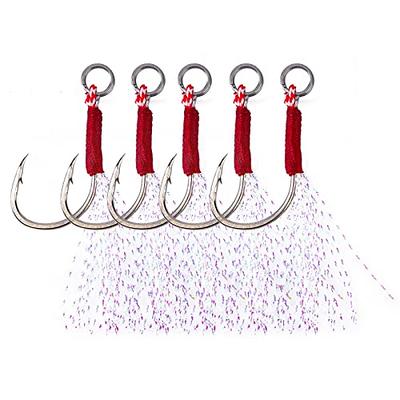 Goture Bucktail Assist Hooks Kit,Fishing Jigs Hooks - Size 1/0,2/0,3/0,4/0,Carbon  Steel Barb Hook with Tassel,5PCS - Slow Fast Jigs Jigging Lure Hooks -  Yahoo Shopping