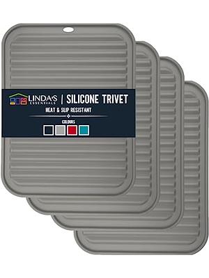 Rectangle Heat Resistant Silicone Trivet Mat Kitchen Non Slip Pot