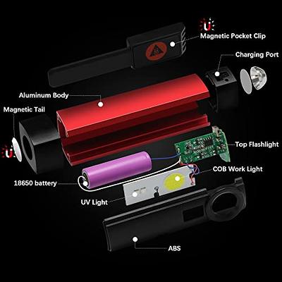 Brightest Magnetic Pen LED FlashLight with Flashing Red emergency