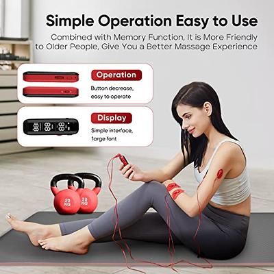  NURSAL TENS Unit with 12pcs Replacement Pads, Muscle Stimulator  Machine for Neck, Back, Sciatica Pain Relief, Rechargeable Electronic Pulse  Massager 24 Modes 20 Intensity : Health & Household