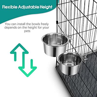 Dog Crate Water Bowl No Spill, 2 Pack Dog Crate Bowls Hanging, Kennel Water  Food Bowls Mountable, Pet Cage Accessories Feeder Dish, Stainless Steel