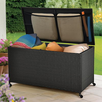Cosco Outdoor Patio Deck Storage Box Extra Large 180 Gallons Black and Charcoal