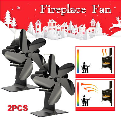 Ziss 7 Blade Heat Powered Wood Stove Fan, Upgrade Powered Auto-Sensing Fireplace  Fan Non-Electric Eco Friendly Quiet Warm Air Stove Fan for Wood/Log Burner/ Fireplace 