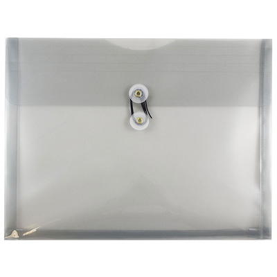 Jam Paper Plastic Envelopes with Button & String Tie Closure - Letter Booklet - 9 3/4 x 13 - Orange - 12/Pack