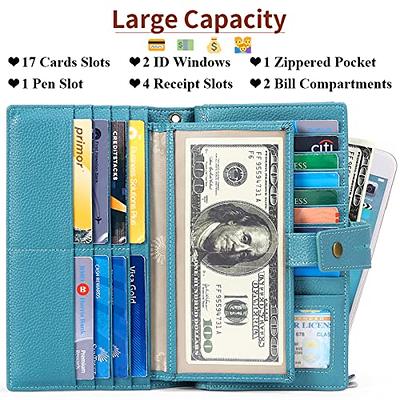 Itslife Womens Wallet,Large Capacity RFID Blocking Leather Wallets Credit  Cards Organizer Ladies Wallet with Checkbook Holder