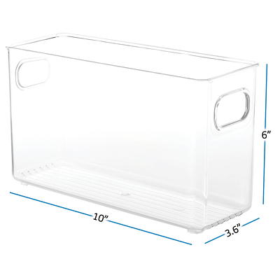 EatEx 2 Pack Clear Plastic Bathroom Vanity Storage Bin with