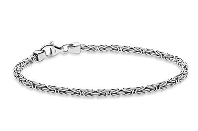 18 Byzantine Necklace in Italian Sterling Silver (7.5 mm)