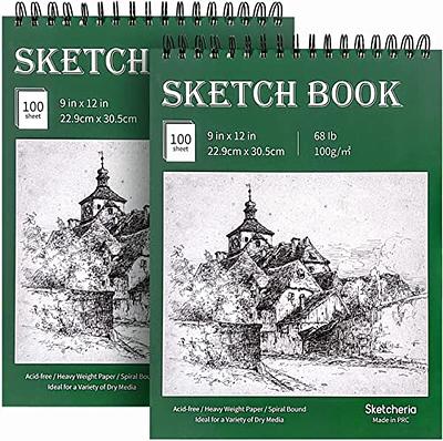 2 Pack of Papelsino, Bristol Paper Sketchbook for Dry Media Oil