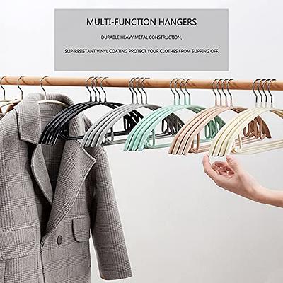 Quality Hangers 30 Quality Heavy Duty Metal Coat Hangers with Black Rubber  Coating for Non Slip Pants (30)