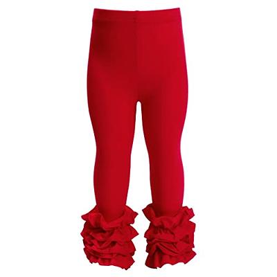 HOOLCHEAN Baby Toddler and Little Girls Cotton Ruffle Leggings (Red, M:  3-4T) - Yahoo Shopping
