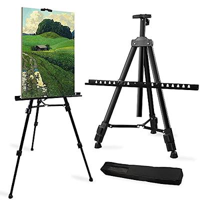 Easel Stand for Display Wedding Sign and Poster, 63 Inch Instant Folding  Art Easel with Storage Bag, Portable Adjustable Tripod Stand, Metal Black