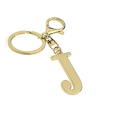 LAXPICOL Gold Letter A-Z Keychain for Women Men Purse Handbags Metal Alphabet Initial Letter Key Ring Novelty-keychain