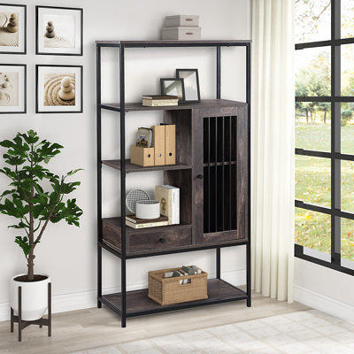 Wall Corner Bookcase Tall Bookshelf Storage Organizer 5 Tiers Corner Shelf  Stand Wood Display Storage Rack Home Furniture Natural Wood Ladder Shelf -  Yahoo Shopping