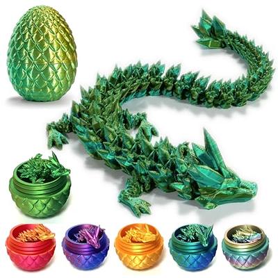 HAWAKA 3D Printed Mystery Dragon,Dragon Fidget Toy Surprise,Crystal Dragon  with Dragon Inside Fidget Toy,Articulated Pye Dragon (Purple)