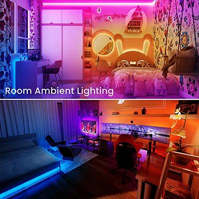 DAYBETTER 50ft Bluetooth LED Strip Lights,Music Sync 5050 LED Light Strip  RGB with Remote Control,Timer Schedule,Color Changing Led Lights for  Bedroom(APP+Remote +Mic) 