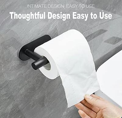 Toilet Paper Holder with Shelf, Adhesive Toilet Paper Holder Wall Mount,  SUS304 Rustproof Matte Toilet Paper Roll Holder, Bathroom Washroom Toilet  Roll Holder Black - Yahoo Shopping