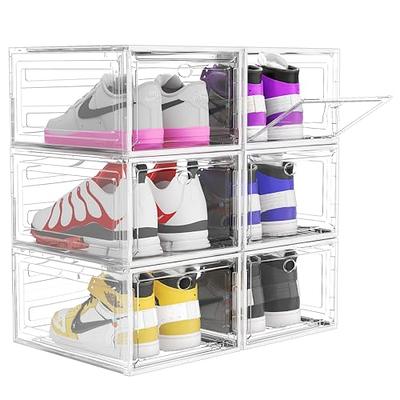 12/18 Foldable Shoe Storage Box Clear Plastic Stackable Sneaker Closet  Organizer