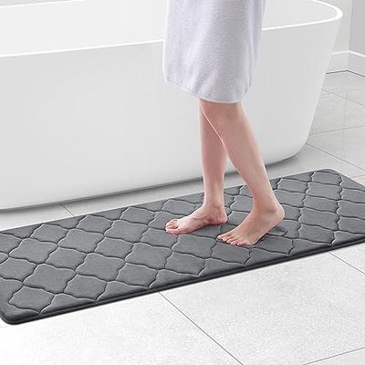 OLANLY Memory Foam Bath Mat Rug 24x16, Ultra Soft Non Slip and Absorbent  Bathroom Rug, Machine Wash Dry, Comfortable, Thick Bath Rug Carpet for  Bathroom Floor, Tub and Shower, Dark Grey 