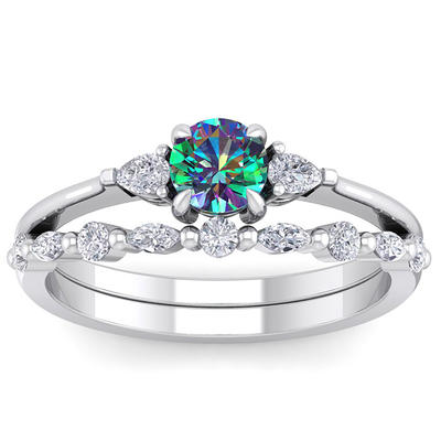 Macy's Mystic Topaz (3 ct. t.w.) and Diamond Accent Ring in 14k White Gold  - Macy's