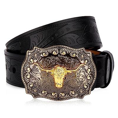 MULBA Vintage Style Alloy Belt Buckle American Cowboy Fashion Western 3D  Engraved Cow Bull Head Belt Buckles