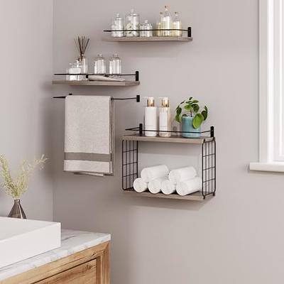 DECOMIL - 4 Tier Standing Bamboo Shelf | Freestanding Bathroom Shelf | Multifunctional Storage Rack