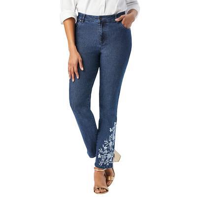 Plus Size Women's Capri Stretch Jean by Woman Within in Medium Stonewash  Floral Embroidery (Size 12 W) - Yahoo Shopping