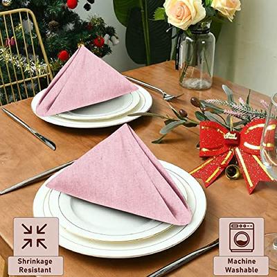 Ruvanti Cloth Napkins Set of 12, 18x18 Reusable Napkins Cloth Washable, Soft & Durable Table Napkins, Poly Cotton Fabric Dinner Napkins for Parties