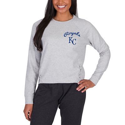 Women's Concepts Sport Navy Atlanta Braves Tri-Blend Mainstream Terry Short Sleeve Sweatshirt Top Size: Medium